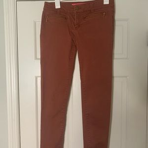 Burnt Red Ankle pants with gold hardware